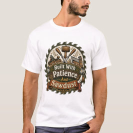 Camiseta de marceneiro construída com paciência e 
