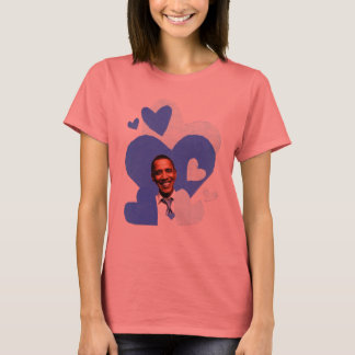 Camiseta de marinho de colagem de barack