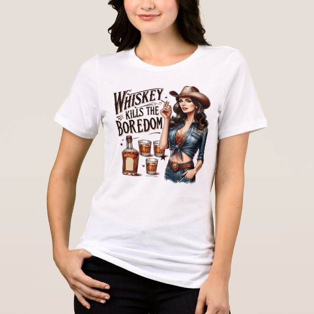 Camiseta de Matares Sassy Retro Girl - Boredom Whi (Frente)