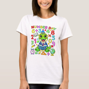 Camiseta de Matemática Dinossauro do Dia do Número