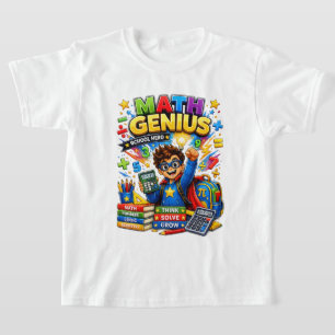 Camiseta de Matemática para Crianças Herói Gênio