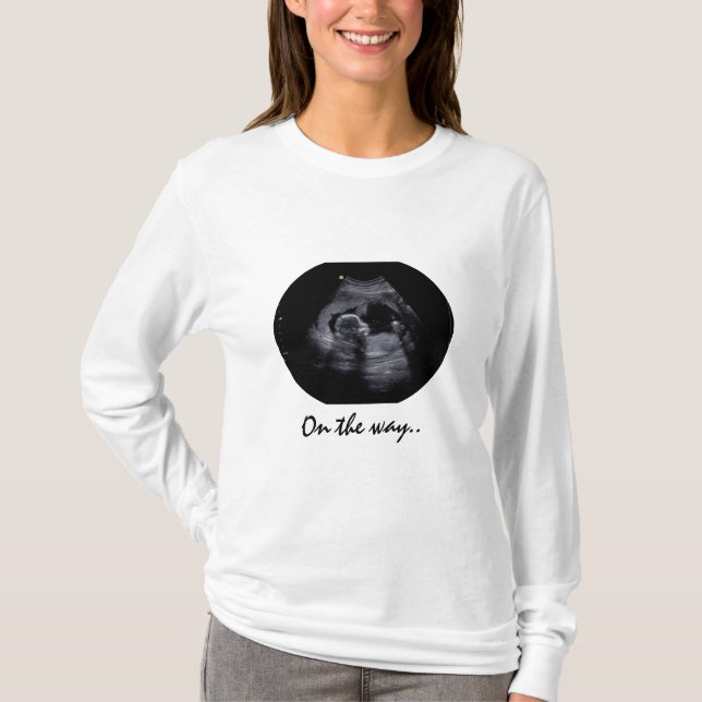 Camiseta de maternidade com imagem de sonografia (Frente)