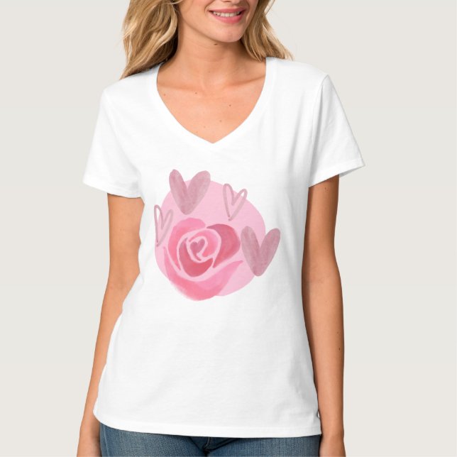 Camiseta de Maternidade Coração Floral Love Grows (Frente)