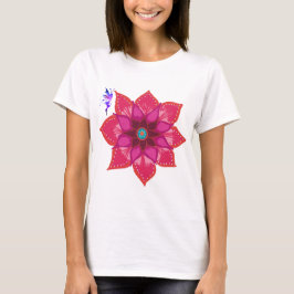 Camiseta de Maternidade Flor Mandala Fada, Branco