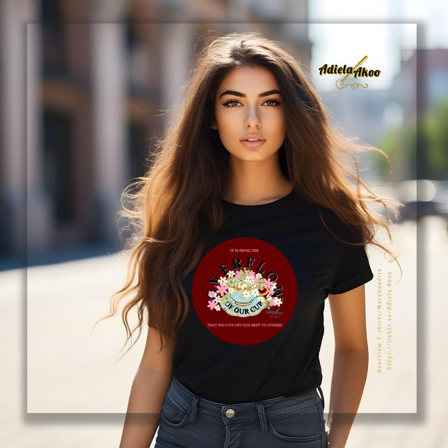 Camiseta de Matizes Vermelhas OVERFLOW da Poeta Ad (Overflow T-shirts by Adiela Akoo. Shop my store 4 matching totes, pillows, phone grips, mugs & more!)