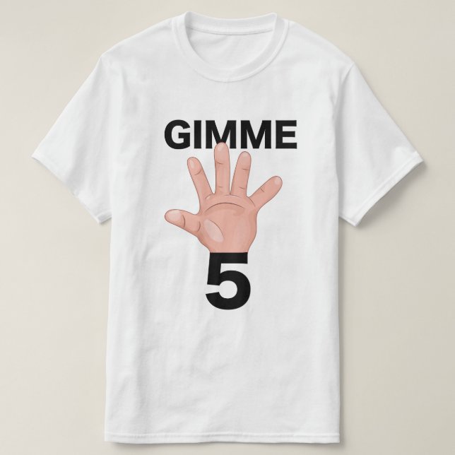 Camiseta Dê-me 5 (Frente do Design)