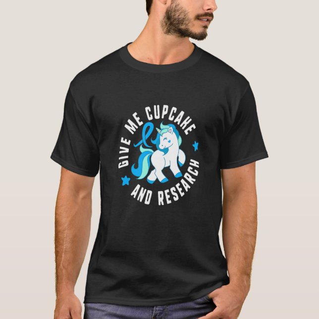 Camiseta Dê-Me Cupcake E Pesquise Diabetes Sensibilização (Frente)