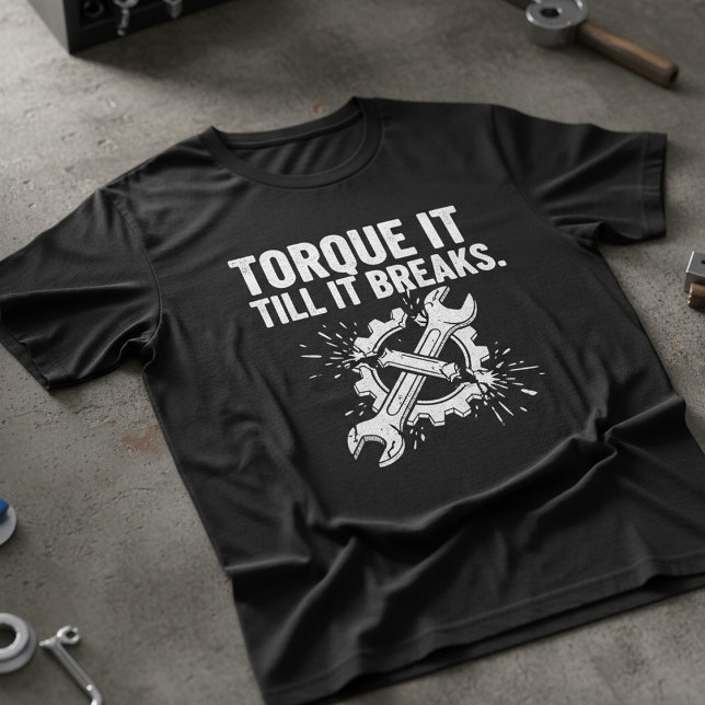 Camiseta de Mecânico 'Torque Até Quebrar' (Criador carregado)