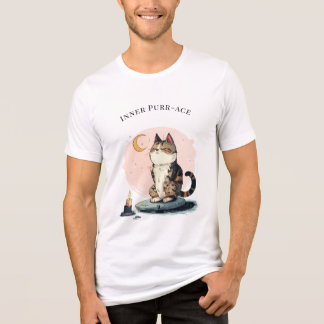 Camiseta de Meditação do Gato Paz Interior