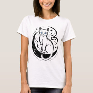 Camiseta de Meditação Yoga Flor de Lótus de Gato R