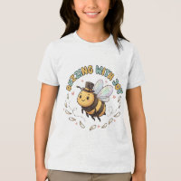 Camiseta de Mel para Crianças com Abelha Feliz