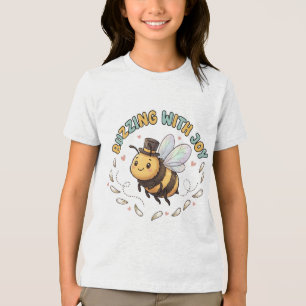 Camiseta de Mel para Crianças com Abelha Feliz