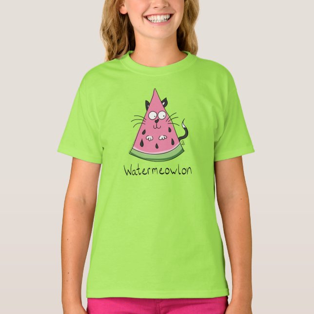 Camiseta de Melancia Gata Engraçada (Frente)