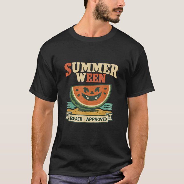Camiseta de melancia Summerween de terror aprovada (Frente)