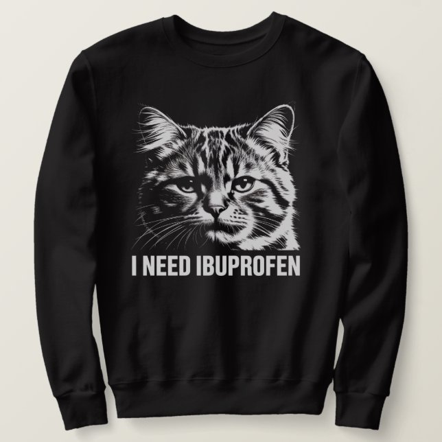 Camiseta de Meme de Gato Engraçado Eu Preciso de I (Frente do Design)