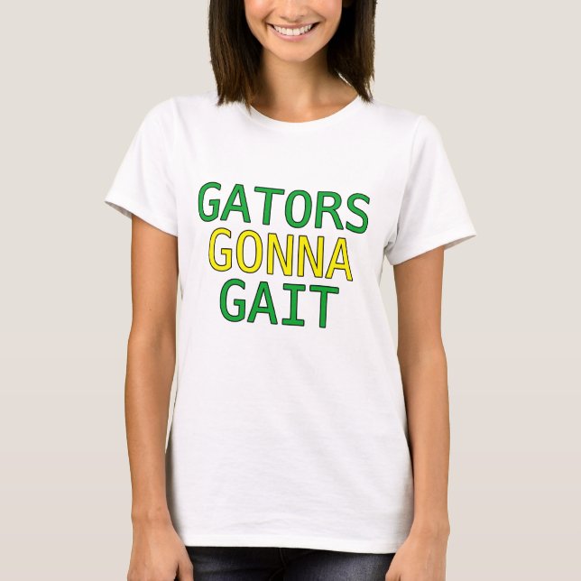 Camiseta de meme de jacaré com andar engraçado (Frente)