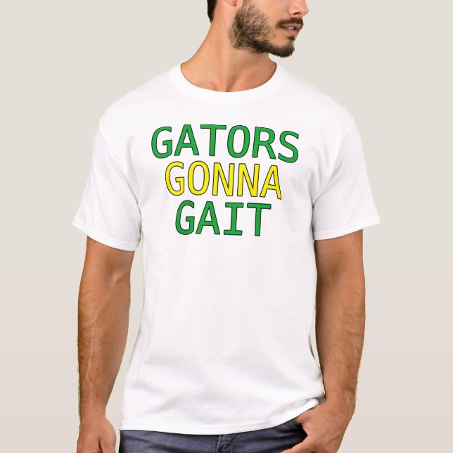 Camiseta de meme de jacaré com andar engraçado (Frente)