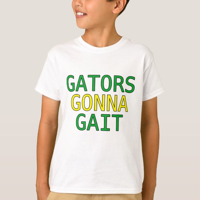 Camiseta de meme de jacaré com andar engraçado (Frente)