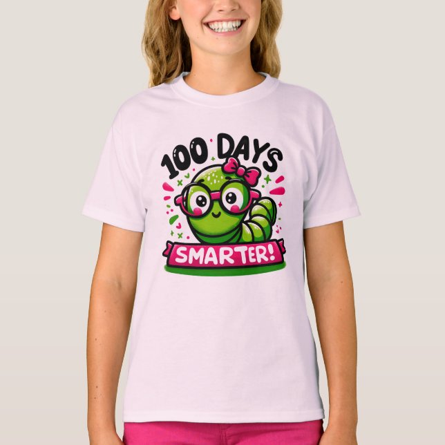 Camiseta de Menina 100 Dias Mais Inteligente (Frente)