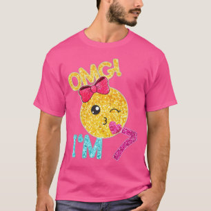 Camiseta de Menina de 7 Anos de Idade com Emoticon