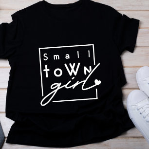 camiseta de menina de cidade pequena