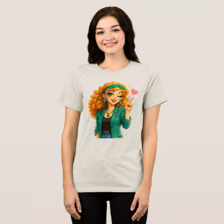 Camiseta de Menina de Desenho Rosie Max – Laranja