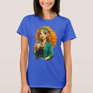 Camiseta de Menina de Desenho Rosie Max – Laranja