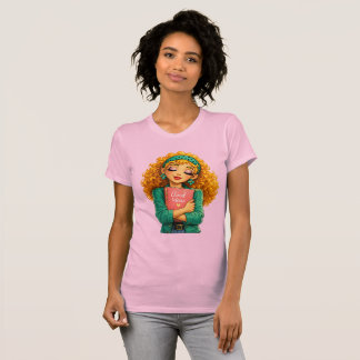 Camiseta de Menina de Desenho Rosie Max – Laranja