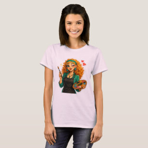Camiseta de Menina de Desenho Rosie Max – Laranja