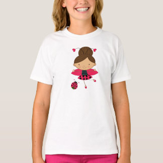 Camiseta de menina de joaninha linda