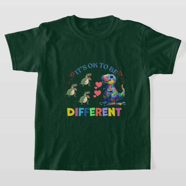 Camiseta de Menina – É OK ser Diferente 🦕💖 (Postura )