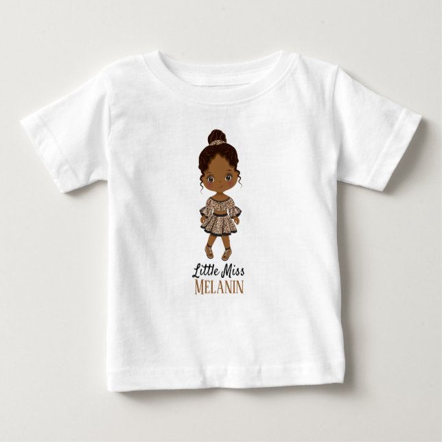 Camiseta de Menina Melanina, Afro-Americana (Frente)