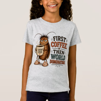 Camiseta de Meninas Amantes de Café Fofas | Cartoo