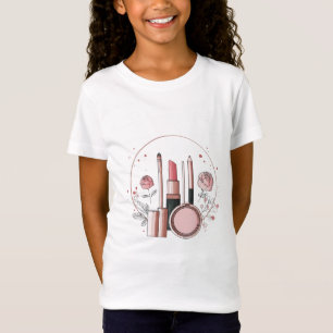 Camiseta de Meninas Amantes de Maquiagem Fofa Ba