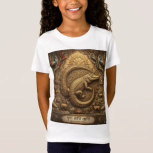 Camiseta de Meninas com Arte de Patrimônio Antigo