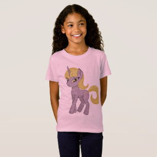 Camiseta de Meninas Mágicas Unicórnio Chifre Brilh