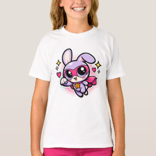 Camiseta de Meninas Super-Heroínas Coelhinhas Fofa