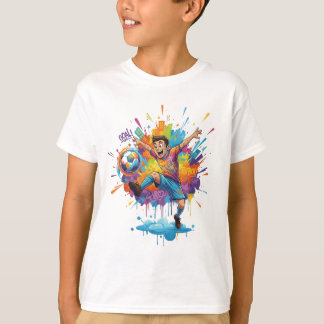 Camiseta de Menino Artístico Vibrante