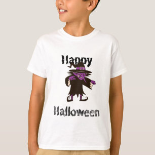 Camiseta de Menino Bruxa Feliz Halloween
