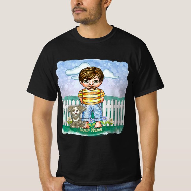 Camiseta de menino e cachorro (Frente)