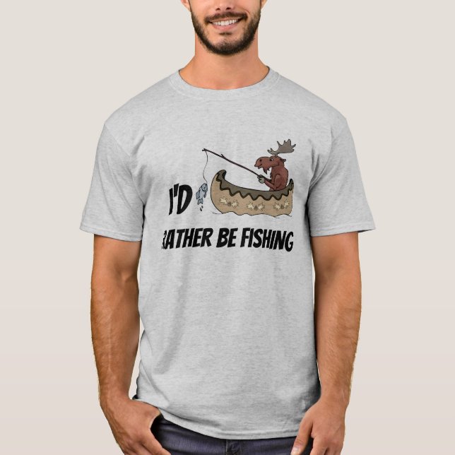 Camiseta de mensagens de adição do alce de pesca (Frente)