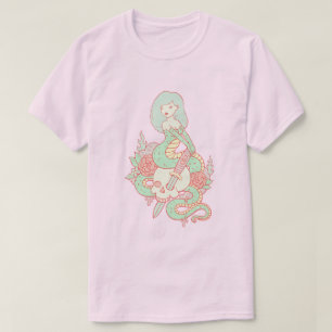 Camiseta de Mermaid Goth Snake & Skull Kawaii Me