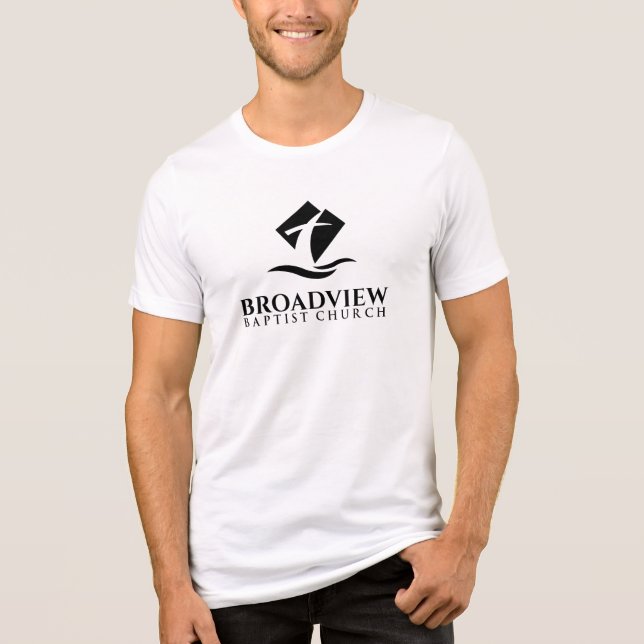 Camiseta de mesclagem tripla para homens da Broadv (Frente)