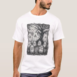 Camiseta de Metal de Cemitério Assombrado**