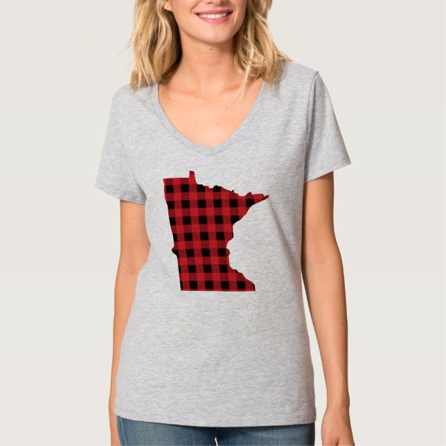 Camiseta de Minnesota da xadrez de Paul Bunyan (Frente)