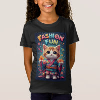 🐱 Camiseta de Moda de Gato Kimono Floral Presente