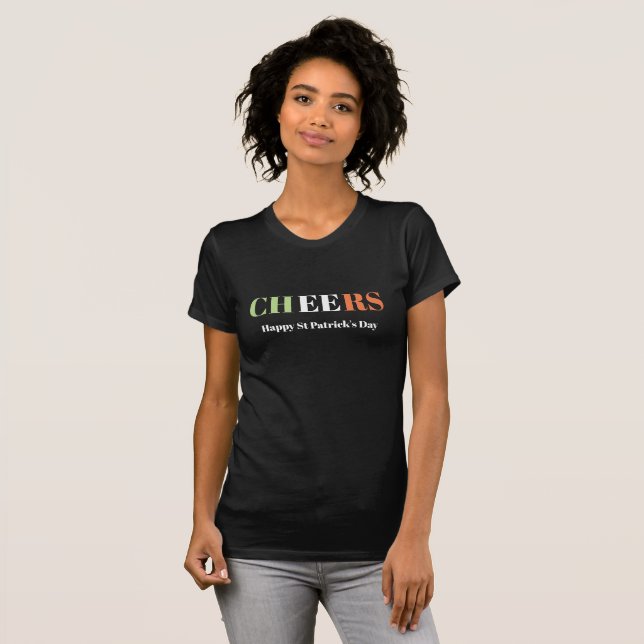 Camiseta de Moda Gráfica Novelty feminina - CHEERS (Frente Completa)