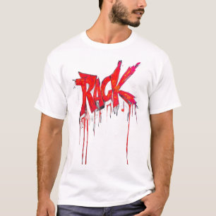 Camiseta de moda urbana com grafite RACK vermelho