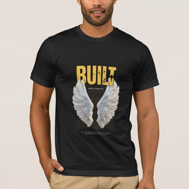 Camiseta de Moda Urbana Preta e Amarela (Frente)