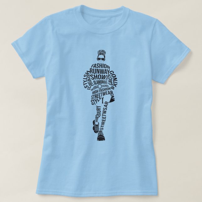 Camiseta de Modelo de Moda de Pista (Frente do Design)